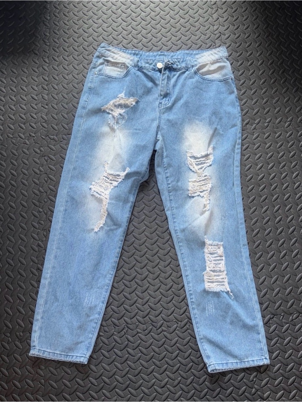 Distressed Blue Jeans